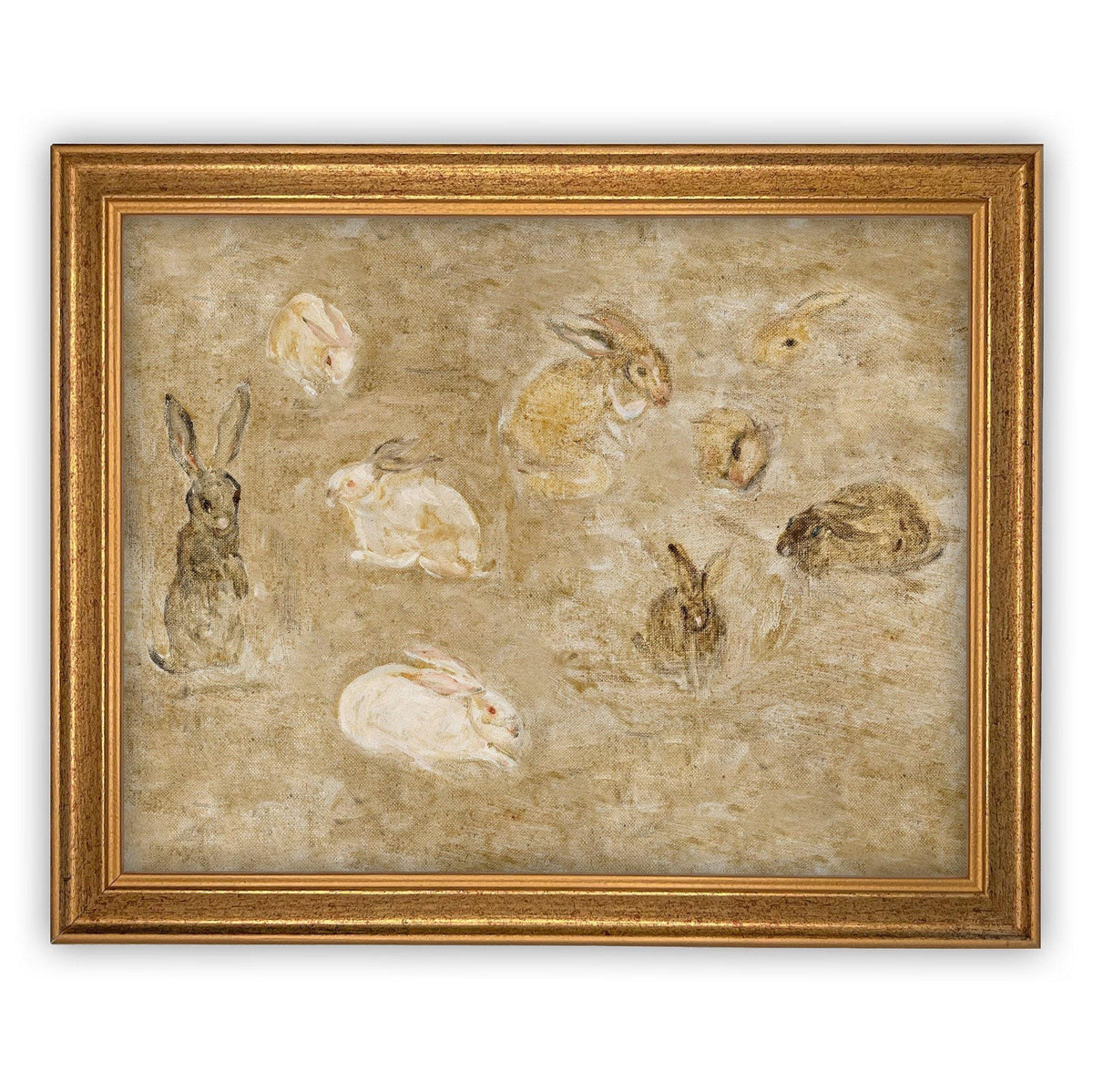 Vintage Framed Canvas Art #A-145
