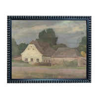 Framed Vintage Canvas Print: Landscape Barn Art, Modern Farmhouse Cottage Style #ARC-129