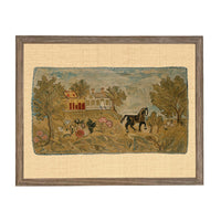 Framed Horse & Cottage Canvas Art Print: Vintage Farmhouse Decor #COT-101