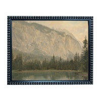 Framed Canvas Lake House Print: Vintage Cabin Landscape Art #CAB-102