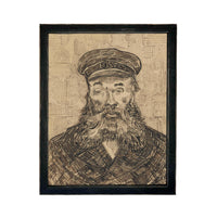 Framed Vintage Old Sailor Sketch- Nautical Cabin or Lake Art #CAB-106