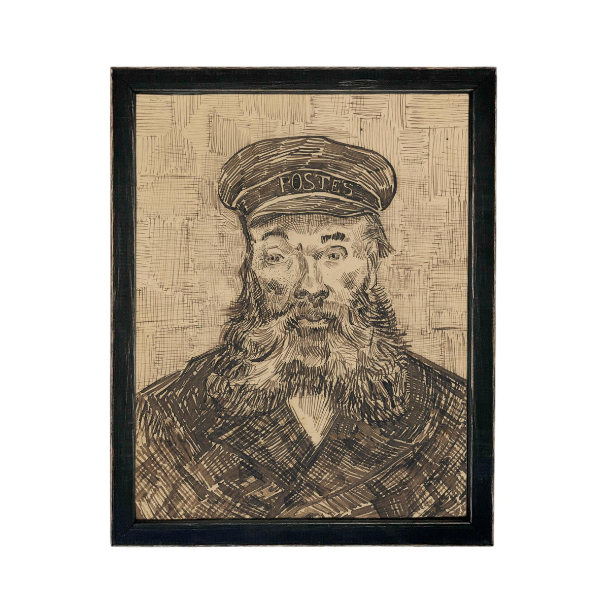 Framed Vintage Old Sailor Sketch- Nautical Cabin or Lake Art #CAB-106