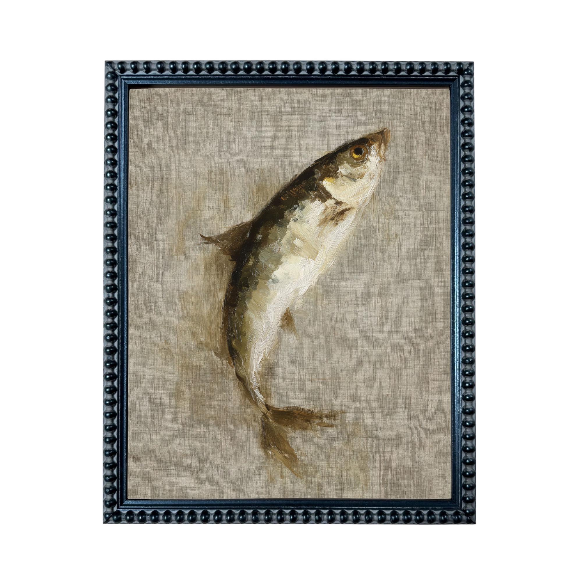 Framed Vintage Fish Print: Lake House or Cabin Art #CAB-107