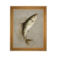 Framed Vintage Fish Print: Lake House or Cabin Art #CAB-107