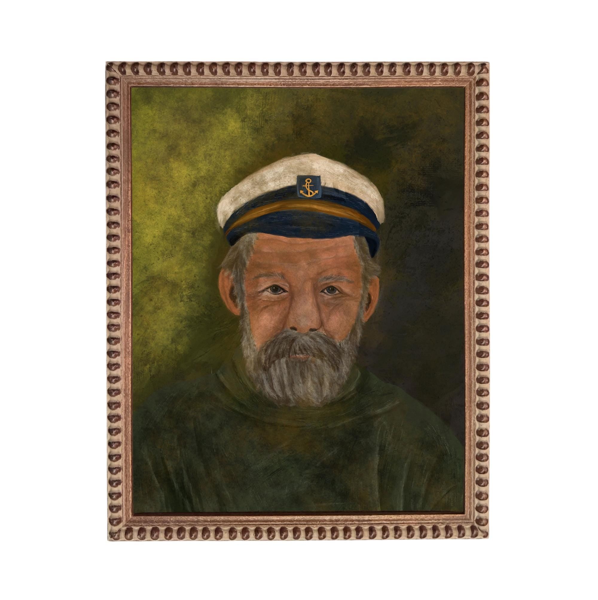 Framed Vintage Sea Captain Canvas Print- Nautical Art #CAB-108