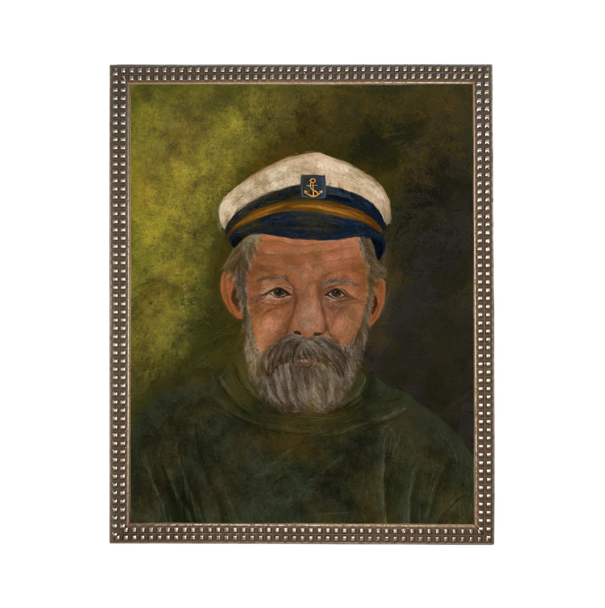 Framed Vintage Sea Captain Canvas Print- Nautical Art #CAB-108