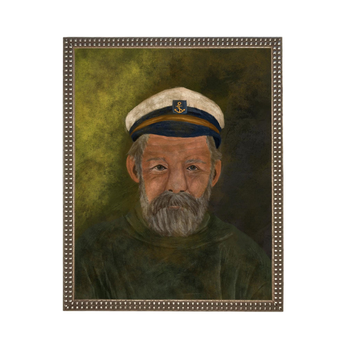 Framed Vintage Sea Captain Canvas Print- Nautical Art #CAB-108