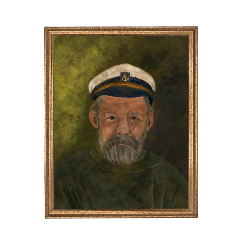 Framed Vintage Sea Captain Canvas Print- Nautical Art #CAB-108