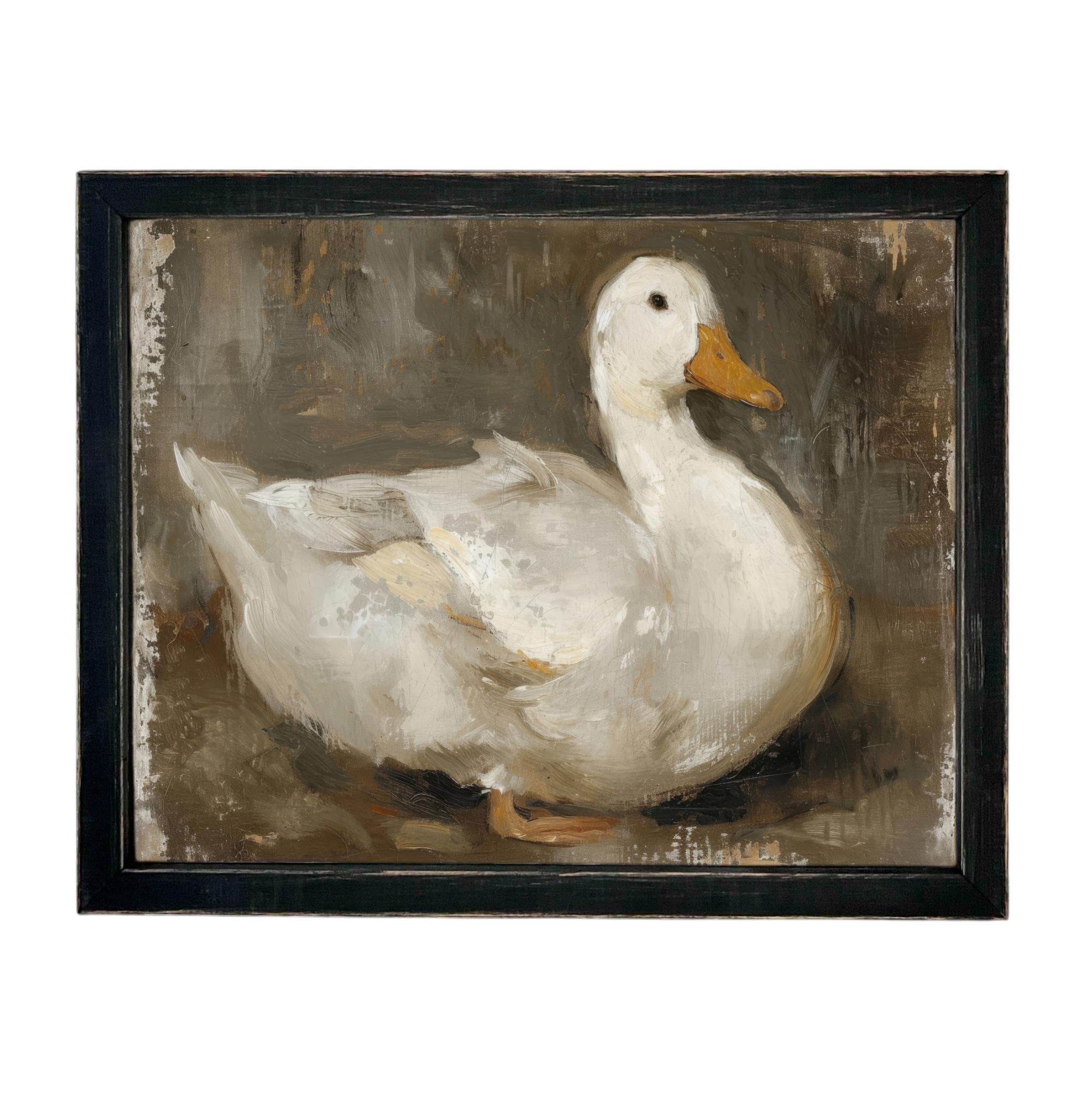 Vintage Duck Canvas Print: Framed Nursery Art Reproduction #A-206