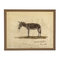 Framed Vintage Donkey Canvas Print: Farmhouse Art #A-207