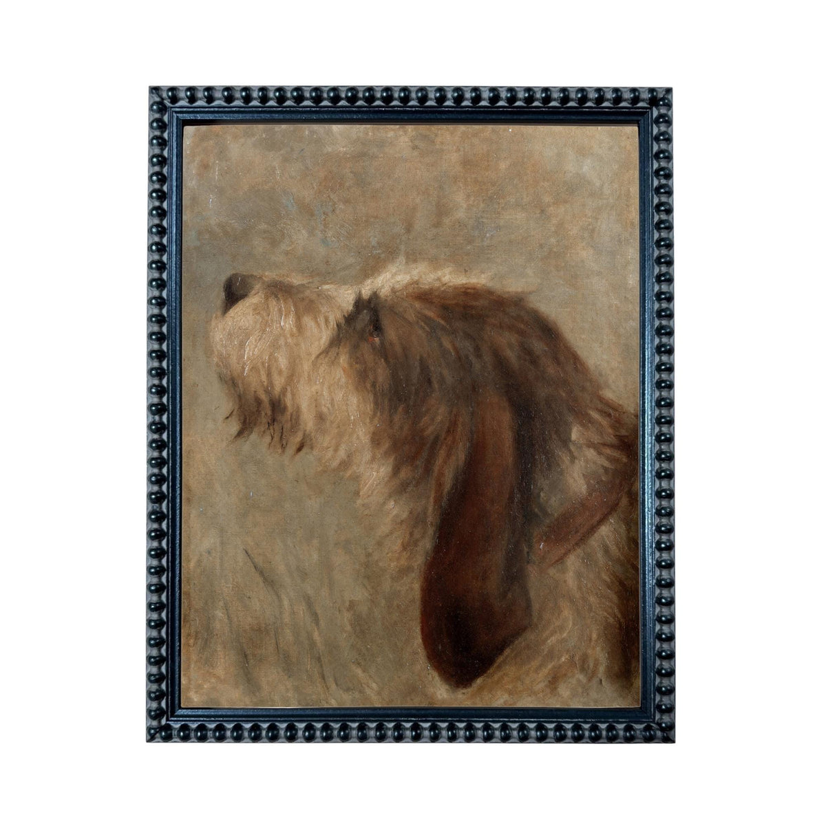 Framed Vintage Dog Canvas Print: Otterhound Dog Painting #A-208