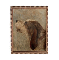 Framed Vintage Dog Canvas Print: Otterhound Dog Painting #A-208