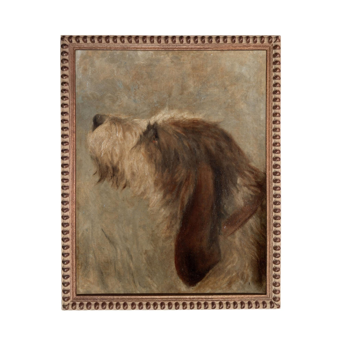 Framed Vintage Dog Canvas Print: Otterhound Dog Painting #A-208