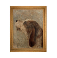 Framed Vintage Dog Canvas Print: Otterhound Dog Painting #A-208