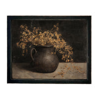 Vintage Framed Moody Autumn Floral Print: Botanical Still Life Painting #BOT-171
