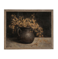 Vintage Framed Moody Autumn Floral Print: Botanical Still Life Painting #BOT-171