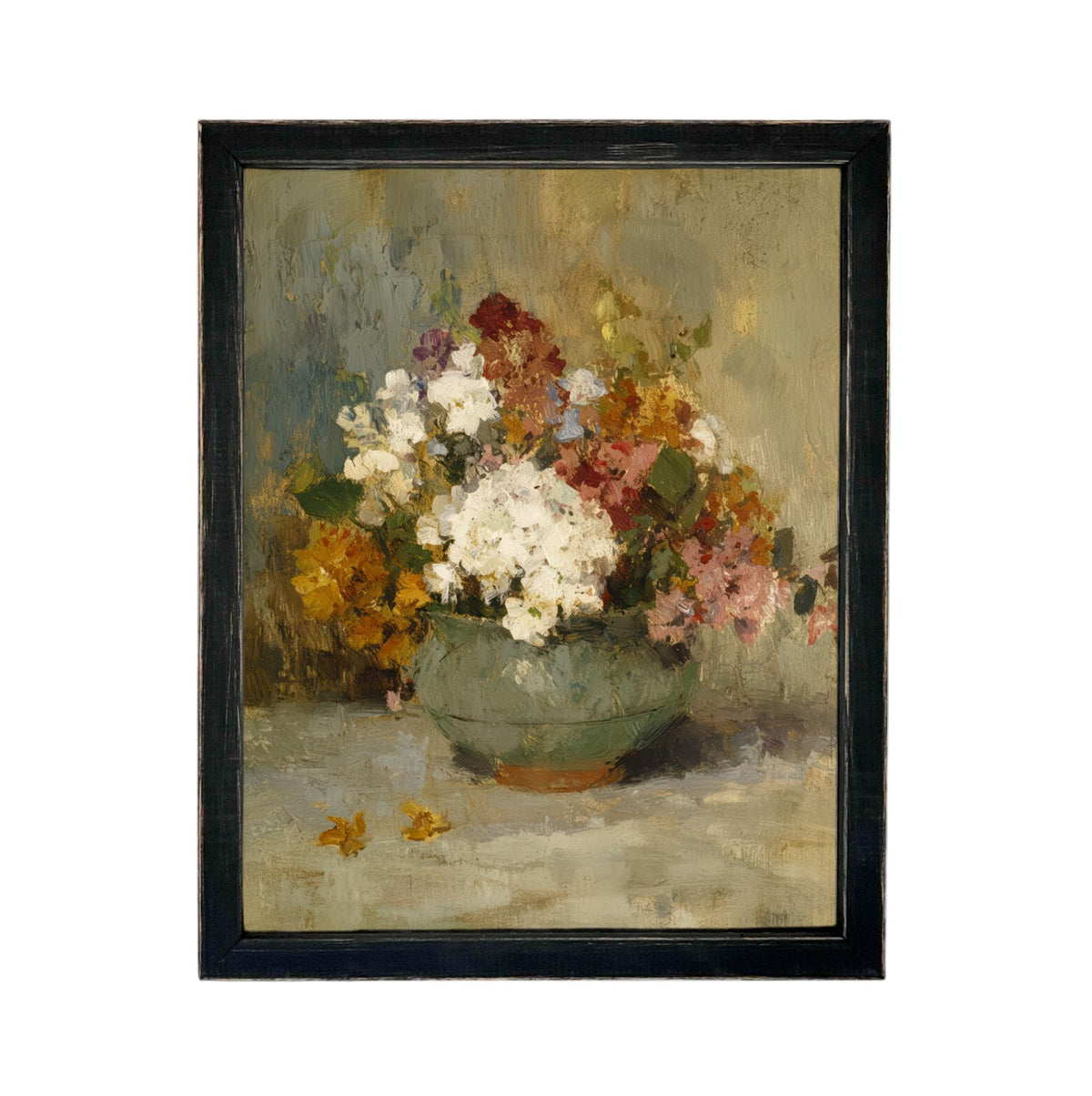 Vintage Floral Still Life Framed Canvas Print #BOT-172