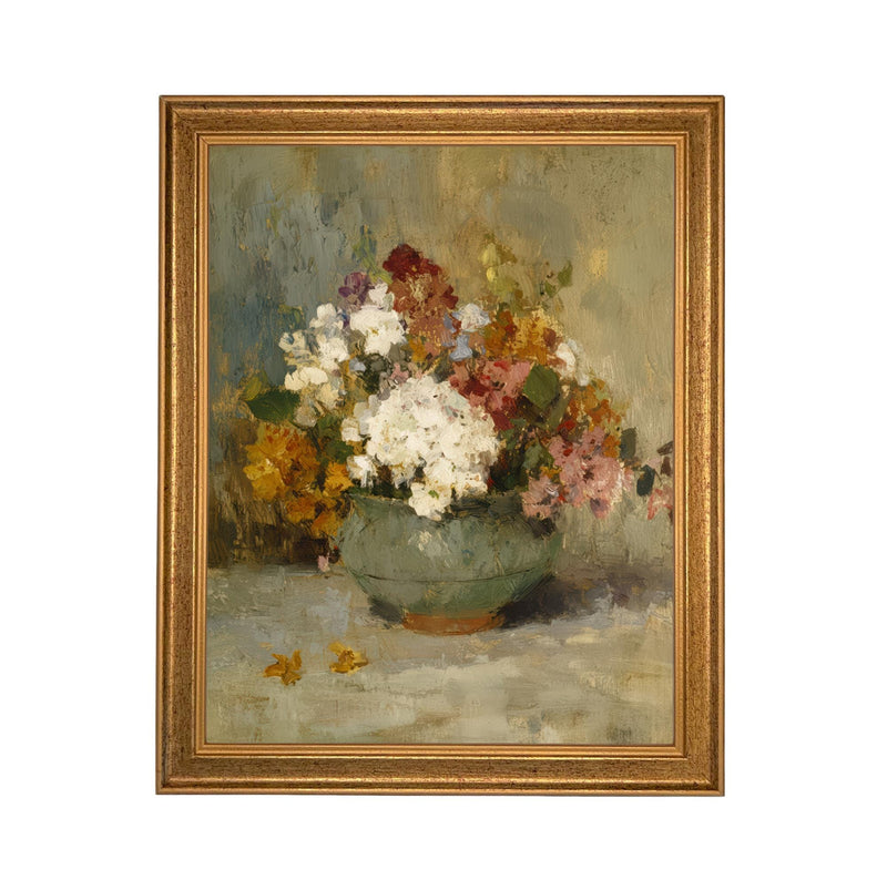 Vintage Floral Still Life Framed Canvas Print #BOT-172