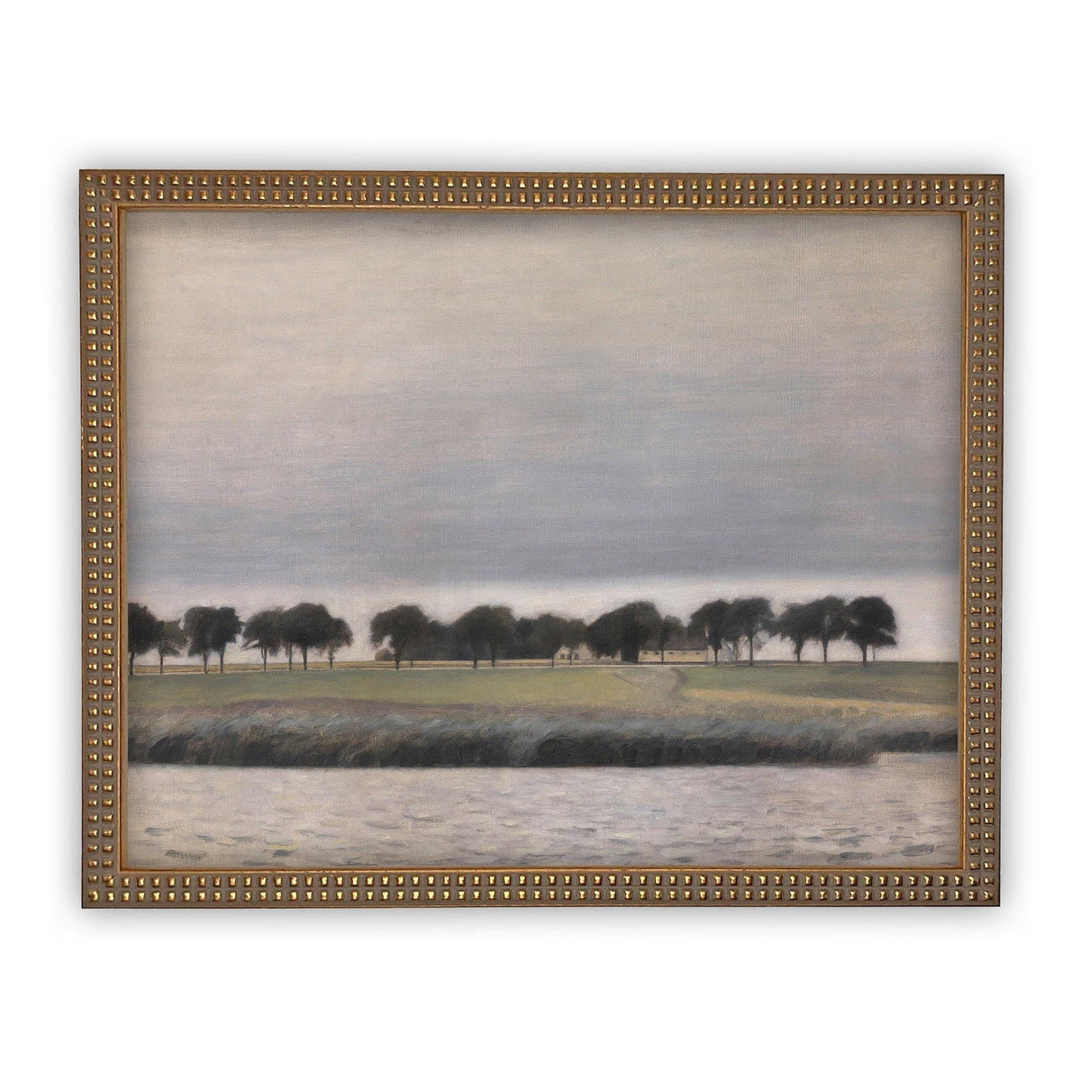 READY to SHIP 11X14 Framed Vintage Canvas Landscape Art Print: Modern Farmhouse Decor