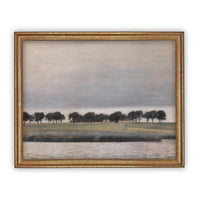 READY to SHIP 11X14 Framed Vintage Canvas Landscape Art Print: Modern Farmhouse Decor