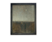 READY to SHIP 16X20 Vintage Framed Canvas Art // Vintage Painting // Vintage Art with Woman and Horse // Farmhouse print //#LAN-217