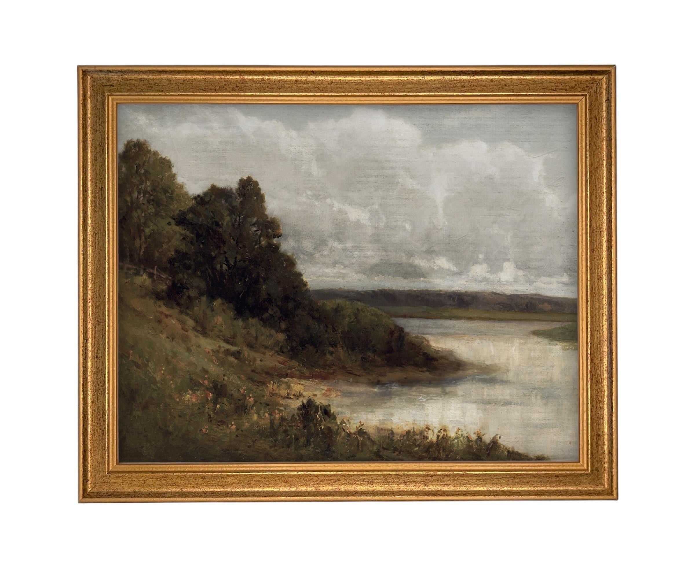 Framed Vintage Canvas Print #LAN-286