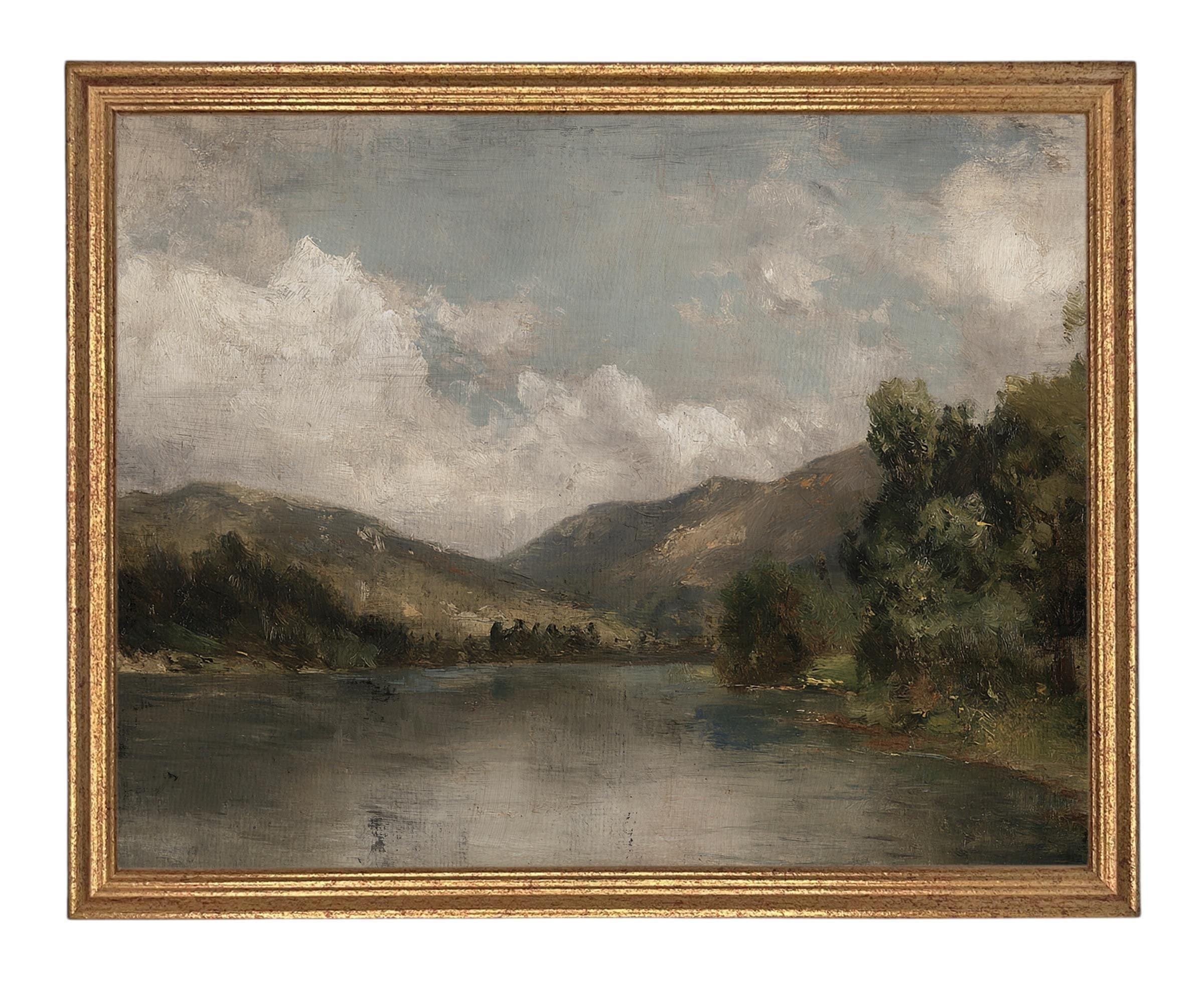 Framed Lake House Canvas Print #LAN-285