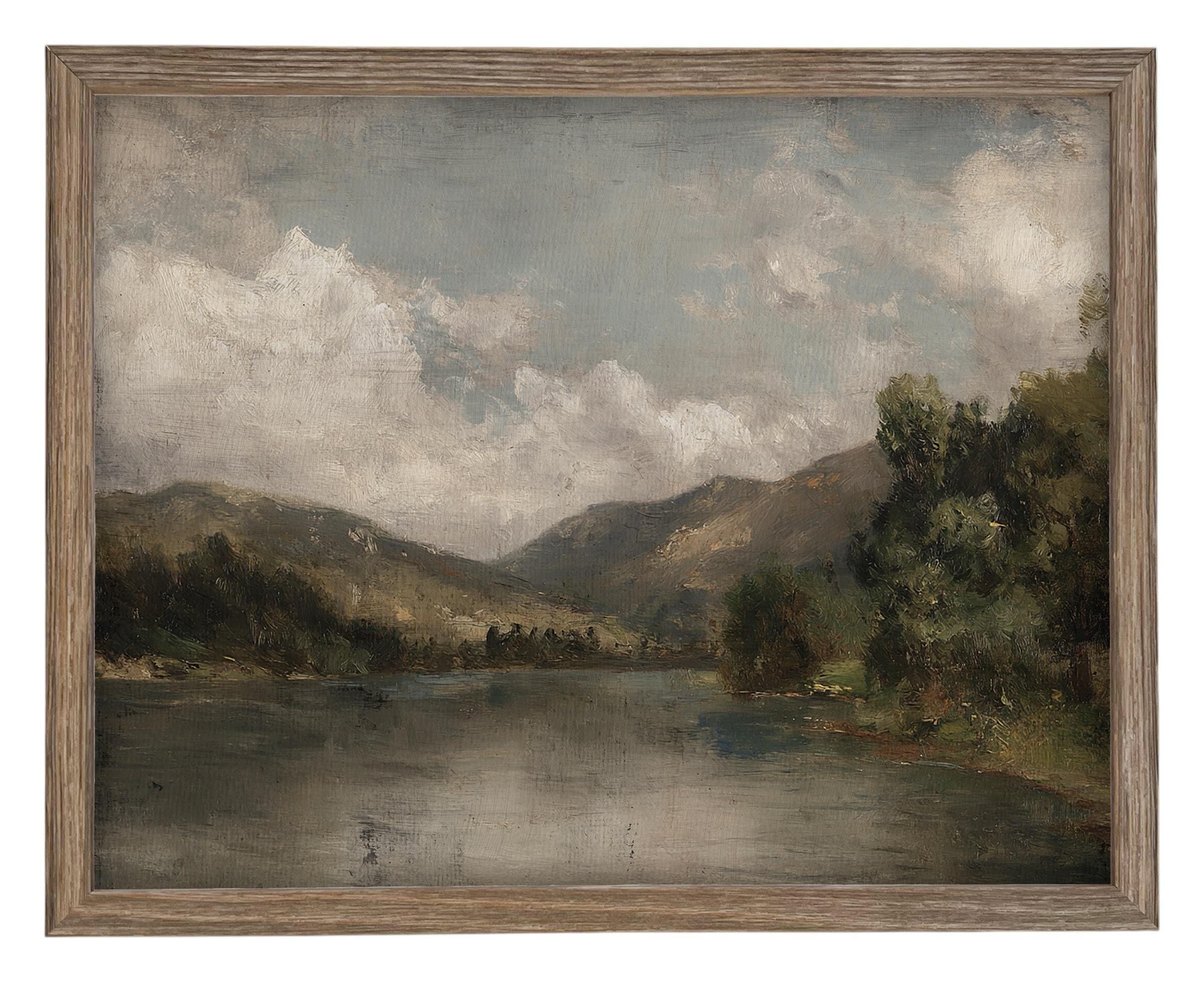 Framed Lake House Canvas Print #LAN-285