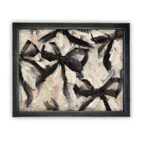 READY to SHIP 24X36 Vintage Framed Canvas Print: Abstract Black Bow Fashion Art