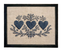 Framed Vintage Canvas Print: Folk Art Heart Tapestry Art #MSC-110