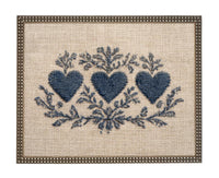 Framed Vintage Canvas Print: Folk Art Heart Tapestry Art #MSC-110