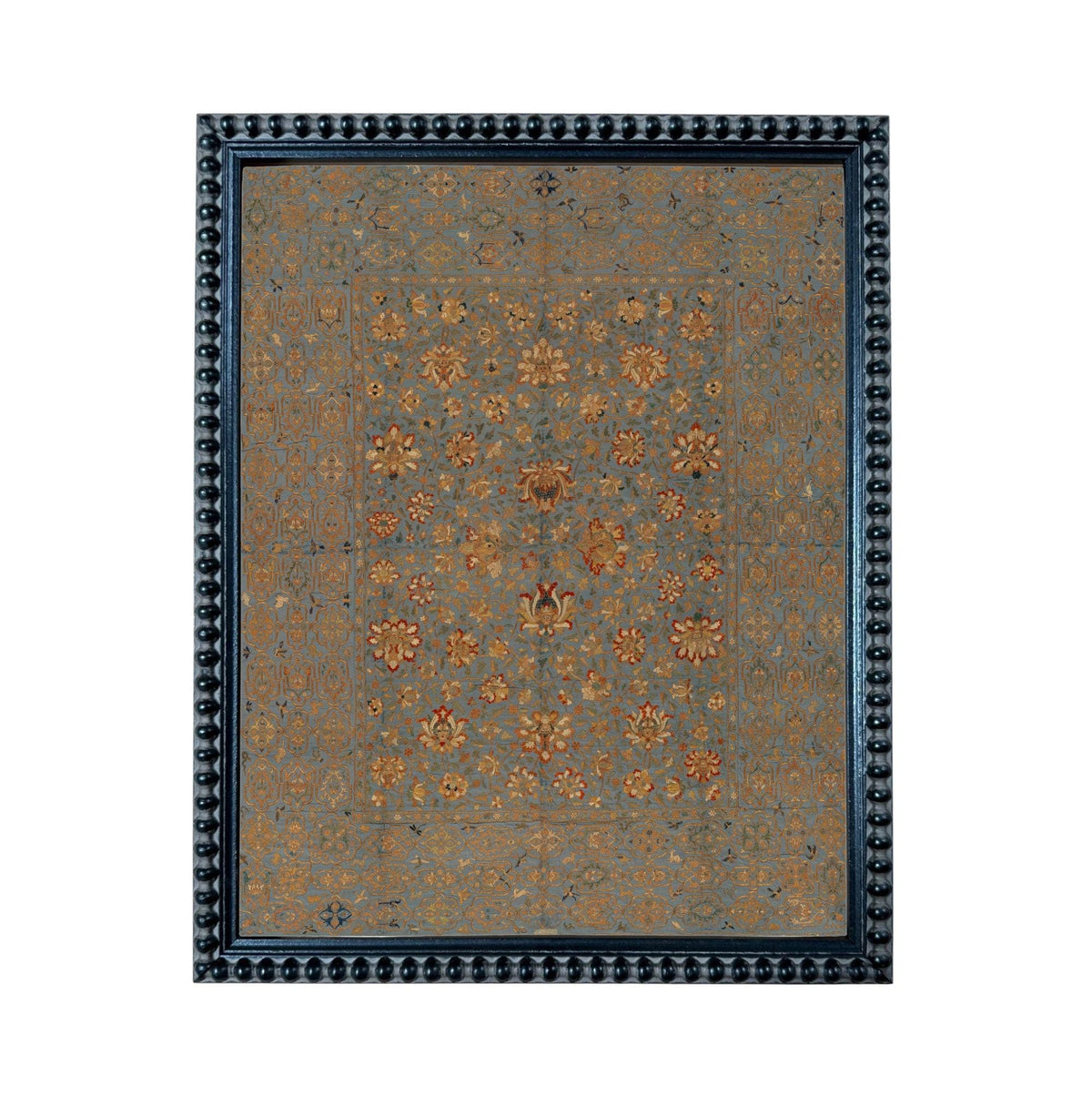 The image is a square frame with a decorative border, containing a patterned design in shades of brown and orange.