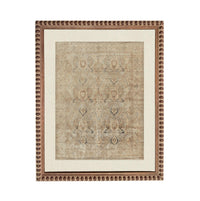 a square frame with a beige carpet hanging inside it.