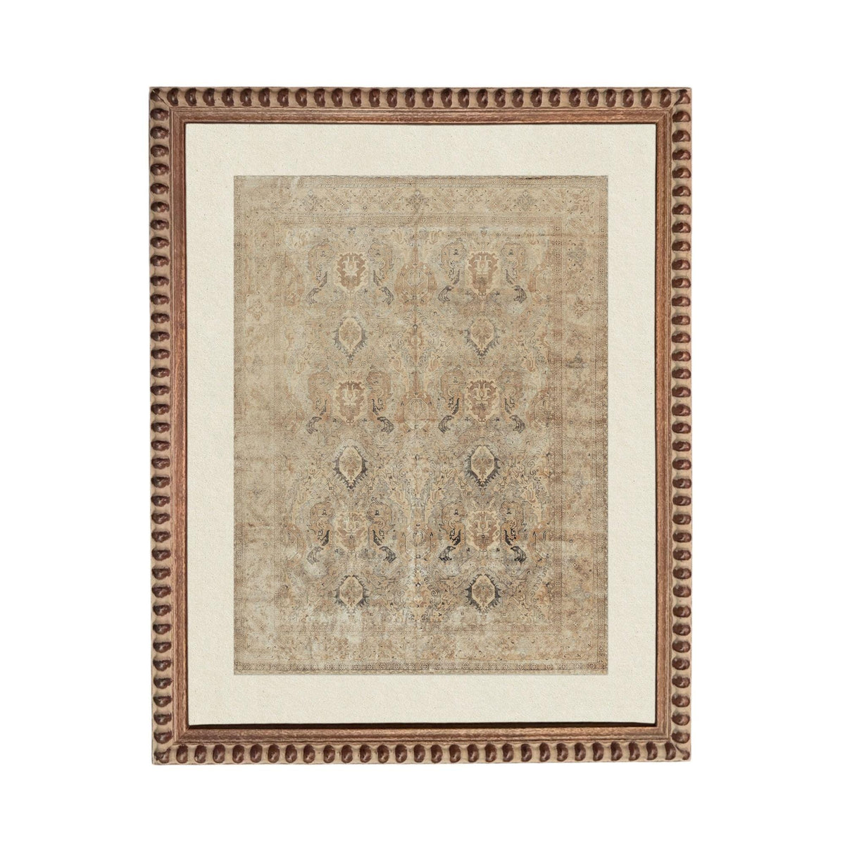 a square frame with a beige carpet hanging inside it.
