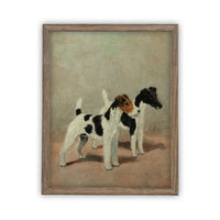 Vintage Framed Canvas Dog Art #A-106