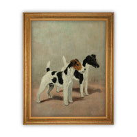 Vintage Framed Canvas Dog Art #A-106