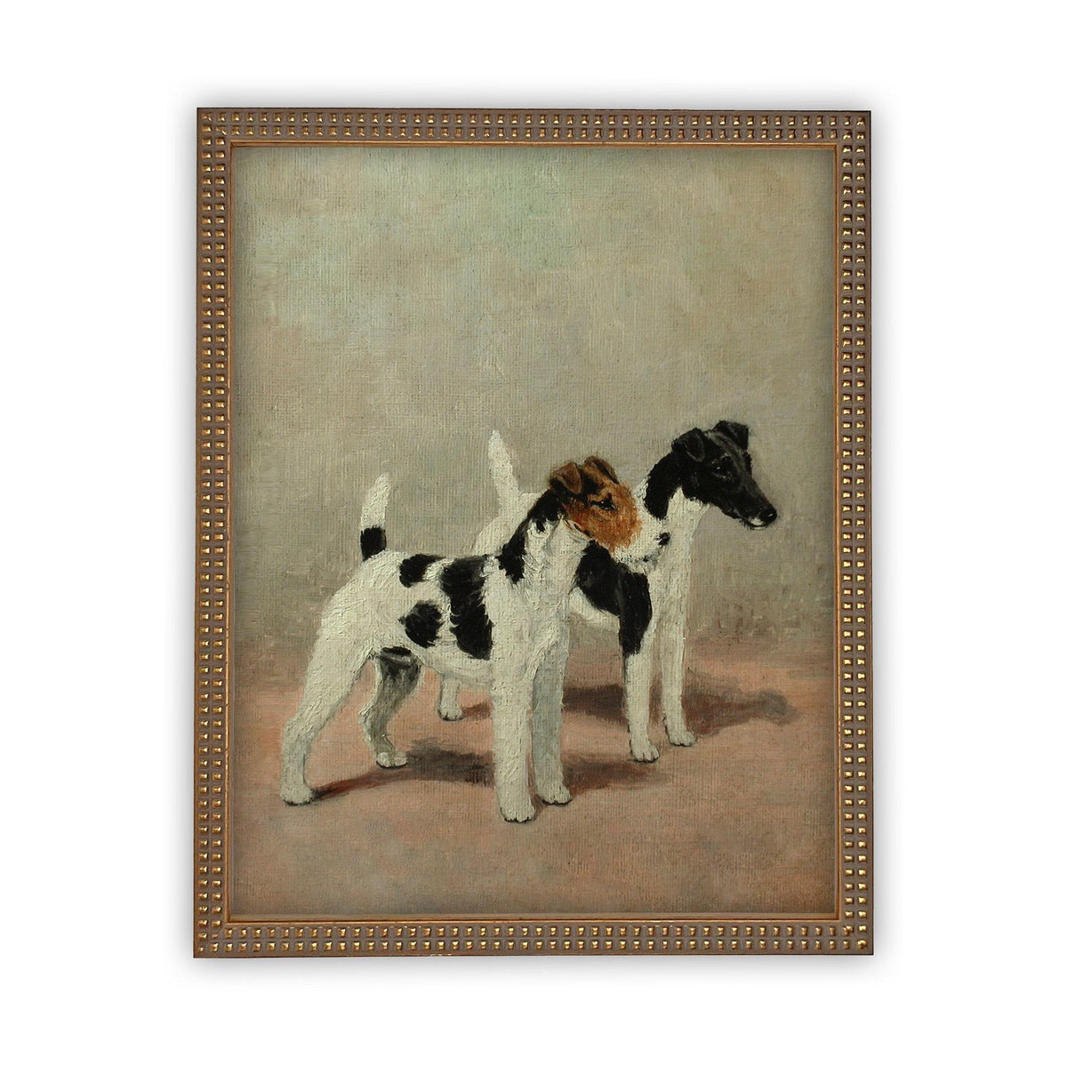 Vintage Framed Canvas Dog Art #A-106