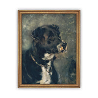 Framed Black and White Dog Art #A-110