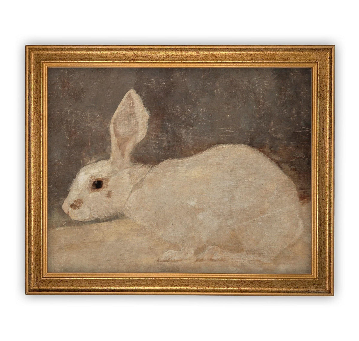 Vintage Framed Canvas Art Easter Bunny Rabbit #A-144