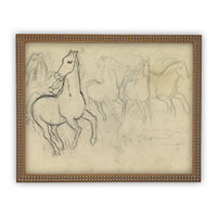 Vintage Framed Canvas Art Vintage Horse Sketch Art #A-128