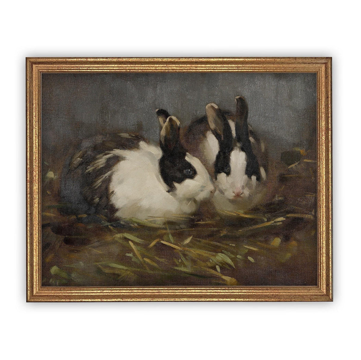 Vintage Framed Canvas Art Farmhouse print #143