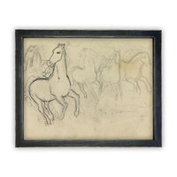 Vintage Framed Canvas Art Vintage Horse Sketch Art #A-128