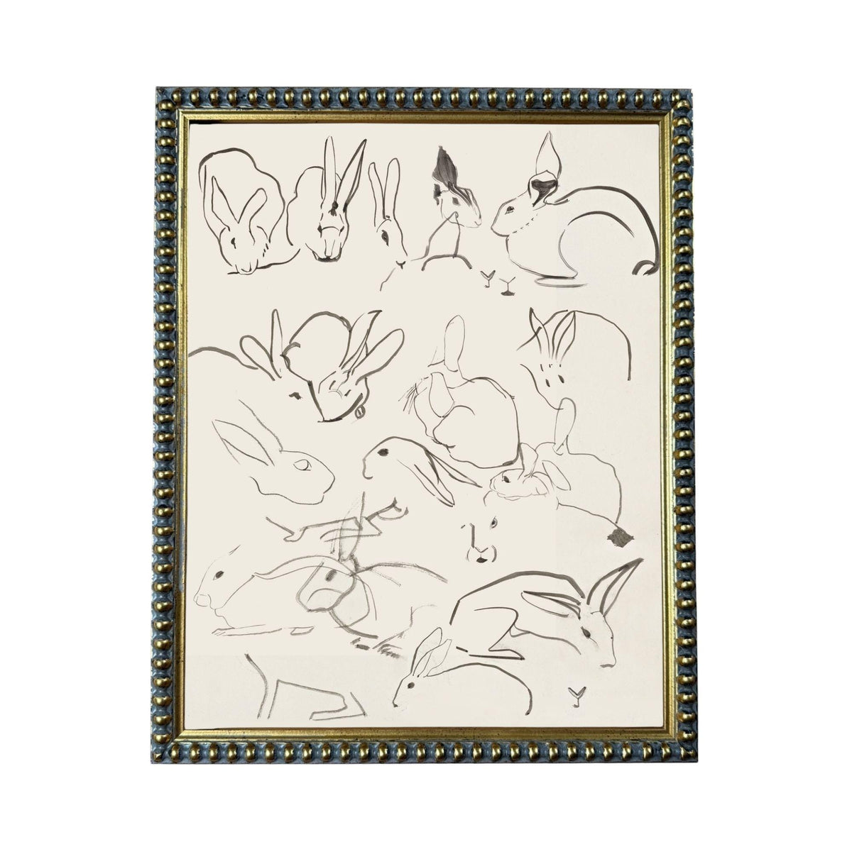 a collection of stylized rabbit illustrations, each with unique features and poses. The rabbits are depicted in various positions and orientations, creating a dynamic and visually engaging composition. The image does not contain any text or additional objects, and the rabbit illustrations are the sole focus of the image.