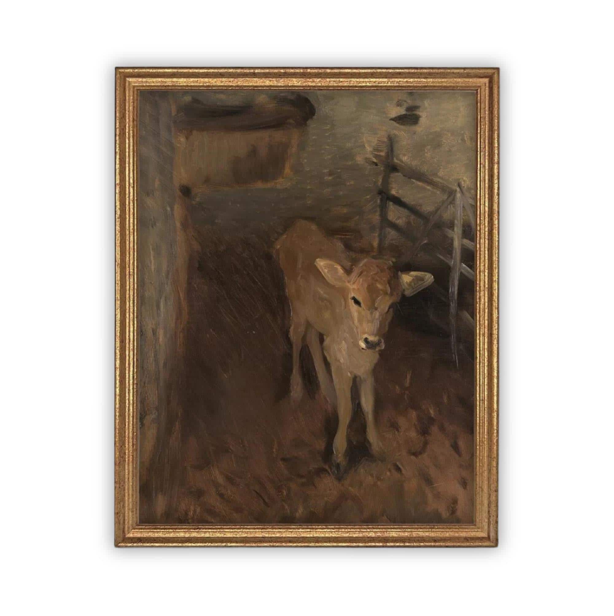 Vintage Framed Canvas Art #A-163