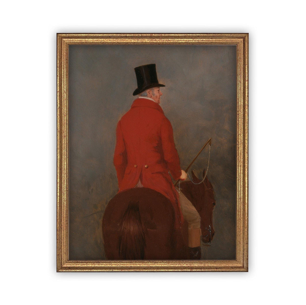 Vintage Framed Canvas Equestrian Art #A-158