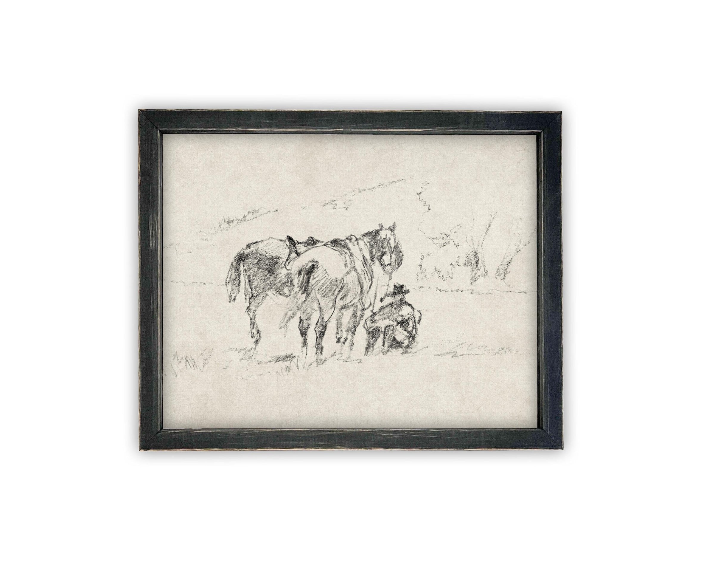 Vintage Framed Canvas Art #A-170