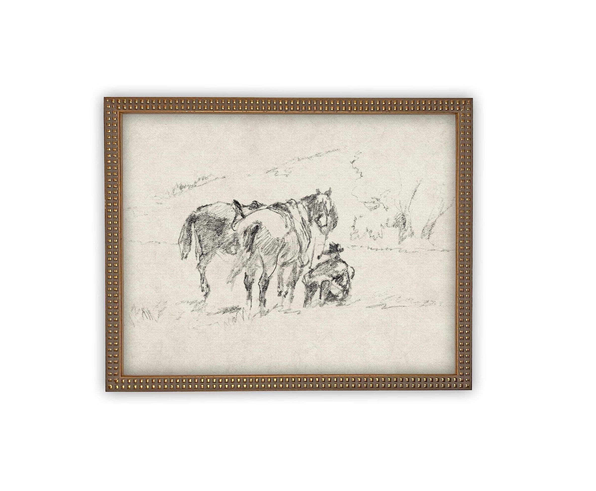 Vintage Framed Canvas Art #A-170
