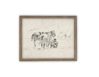 Vintage Framed Canvas Art #A-170
