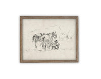 Vintage Framed Canvas Art #A-170