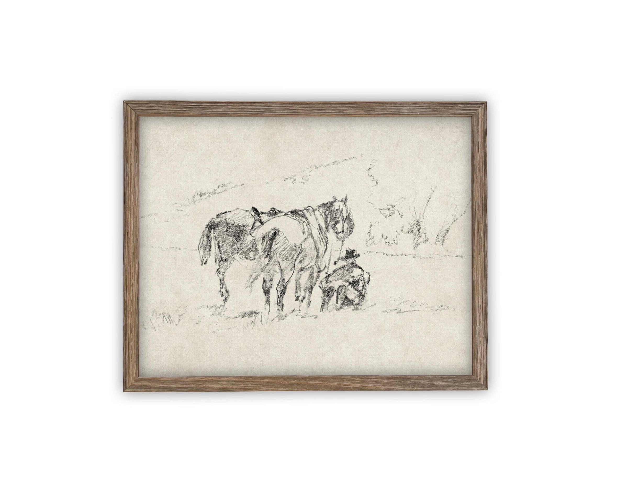 Vintage Framed Canvas Art #A-170